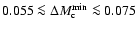 $0.055\la\Delta M_{\rm c}^{\rm
min}\la0.075$