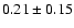 $0.21 \pm 0.15$