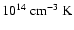 $10^{14}~ {\rm cm^{-3}~K}$