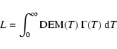\begin{displaymath}L = \int_0^\infty {{\rm DEM}(T) ~\Gamma (T)~ {\rm d}T}
\end{displaymath}