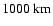 $1000~ {\rm km}$