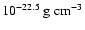$10^{-22.5}~{\rm g}~{\rm cm}^{-3}$