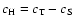 $c_{\rm H}=c_{\rm T}-c_{\rm S}$