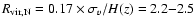$R_{{\rm
vir,N}}=0.17\times \sigma_{v}/H(z) = 2.2{-}2.5$