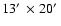 $13\hbox{$^\prime$ }
\times 20 \hbox{$^\prime$ }$
