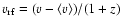 $v_{\rm rf}=(v-\langle v\rangle)/(1+z)$