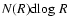 $N(R){\rm d}{\rm log}~R$