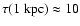 $\tau(1~{\rm kpc}) \approx 10$