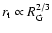 $r_{{\rm t}}\propto R_{{\rm G}}^{2/3}$