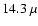 $14.3~\mu$