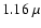 $1.16~\mu$