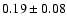$0.19\pm0.08$