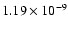 $1.19 \times 10^{-9}$