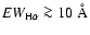 ${\it EW}_{\rm H\alpha} \ga 10 ~\AA$