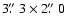 $3\hbox{$.\!\!^{\prime\prime}$ }3 \times 2\hbox{$.\!\!^{\prime\prime}$ }0$
