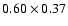 $0.60\times 0.37$