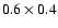 $0.6 \times 0.4$
