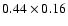 $0.44\times 0.16$