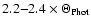 $2.2{-}2.4\times\Theta_{\rm Phot}$