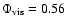 $\Phi _{\rm vis}=0.56$