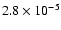 $2.8\times 10^{-5}$