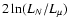 $2 \ln (L_N / L_\mu)$