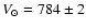 $V_\odot=784 \pm 2$