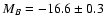 $M_B=-16.6 \pm 0.3 $