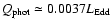$Q_{\rm phot} \simeq 0.0037
L_{\rm Edd}$