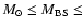 $M_{\odot} \leq M_{\rm BS} \leq$