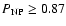 $P_{\rm NP}\geq 0.87$