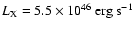 $L_{\rm {X}}=5.5 \times 10^{46}~\rm {erg\ s}^{-1}$