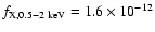 $f_{\rm {X,0.5{-}2~keV}}= 1.6 \times
10^{-12}$