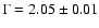 $\Gamma=2.05\pm0.01$