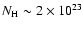 $N_{\rm H} \sim 2 \times
10^{23}$