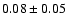 $0.08 \pm 0.05$