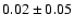 $0.02 \pm 0.05$