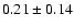 $0.21 \pm 0.14$