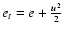 $e_t = e + \frac{{\vec u}^2}{2}$