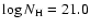 $\log N_{\rm H}=21.0$