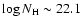 $\log N_{\rm H}\sim22.1$