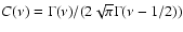 $C(\nu) = \Gamma (\nu) / (2 \sqrt{\pi} \Gamma (\nu-1/2))$