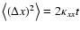$\left< (\Delta x)^2 \right> = 2 \kappa_{xx} t$