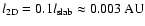 $l_{\rm 2D} = 0.1 l_{\rm slab} \approx 0.003~{\rm AU}$