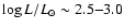 $\log L/{L_{\odot}}\sim2.5{-}3.0$