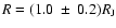 $R=(1.0~\pm~0.2)R_{\rm J}$