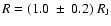 $R=(1.0~\pm~0.2)~R_{\rm J}$