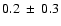$ 0.2~\pm~0.3$