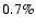 $0.7\%$