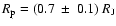 $R_{\rm p}=(0.7~\pm~0.1)~R_{\rm J}$